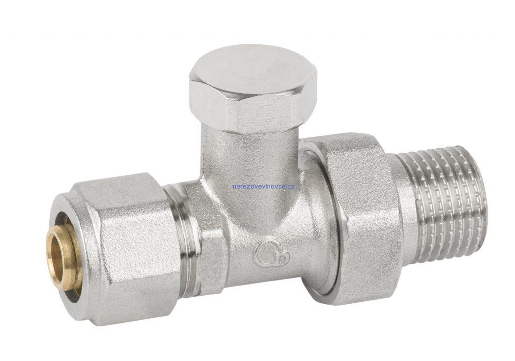 Radiátorové uzavíratelné šroubení přímé 1/2" x 16.2mm pex