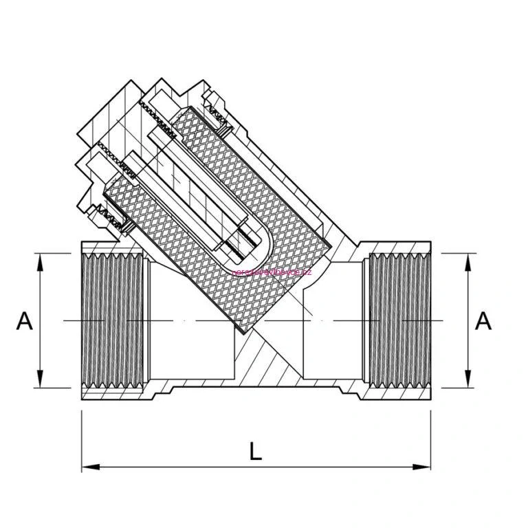 DIAMOND Filtr šikmý 1/2"s magnetickou vložkou 