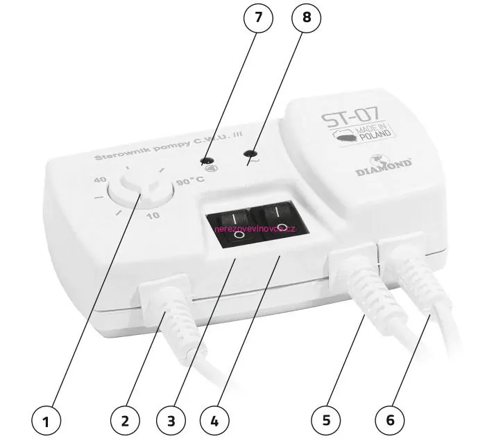 Termostat ST-07 s příložným čidlem pro cirkulační čerpadla
