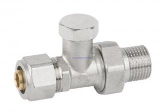 Radiátorové uzavíratelné šroubení přímé 1/2" x 16.2mm pex