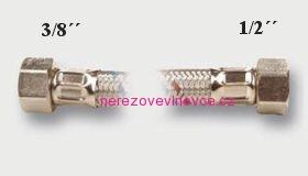 Nerezová flexi hadička M 3/8" x M 1/2", 40 cm